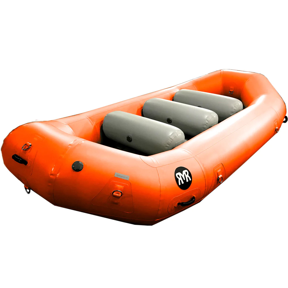 a close up of an orange raft