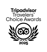 Tripadvisor Travelers' Choice Awards 2025 logo with an owl and leaves.