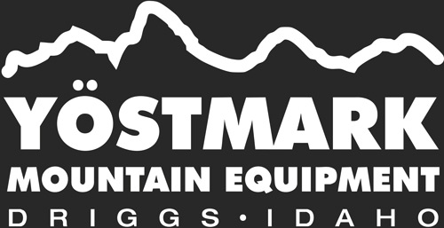 Logo of Yöstmark Mountain Equipment with mountain outline.